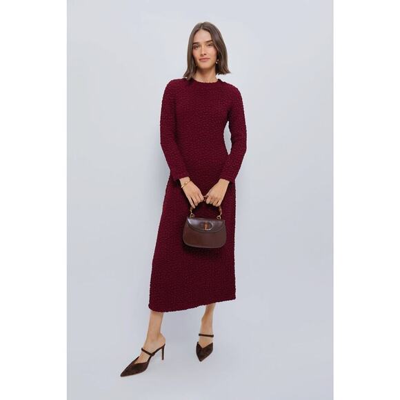 Tuckernuck Dresses & Skirts - HYACINTH HOUSE Maroon Textured Madison Maxi Dress Size XS NWT